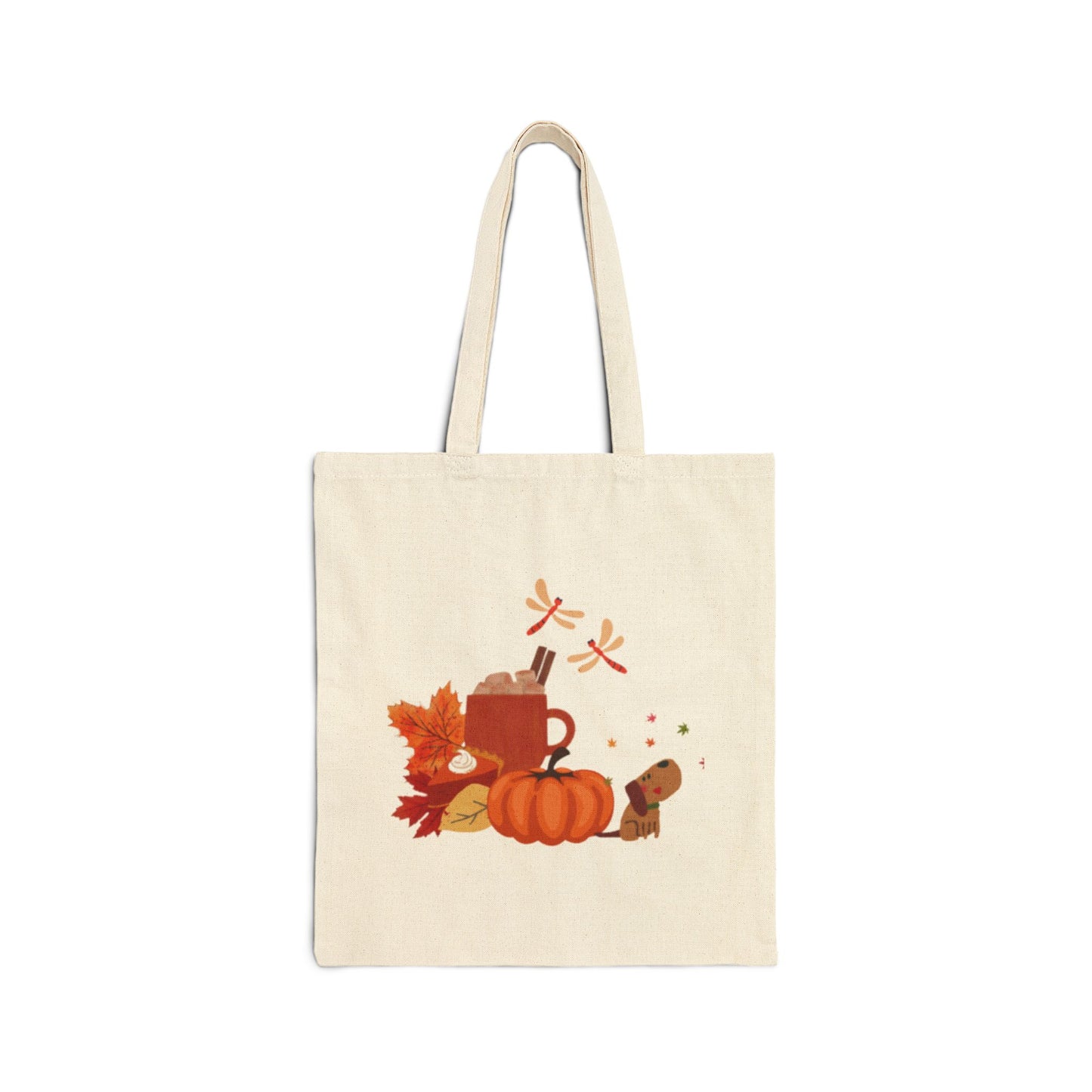 Autumn-Themed Cotton Canvas Tote Bag